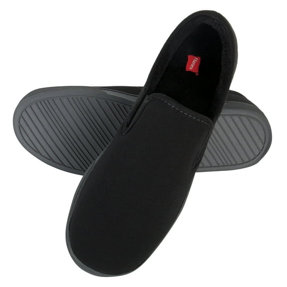 Hanes Men's Closed Back Slipper Shoe - Memory Foam with Indoor Outdoor Sole