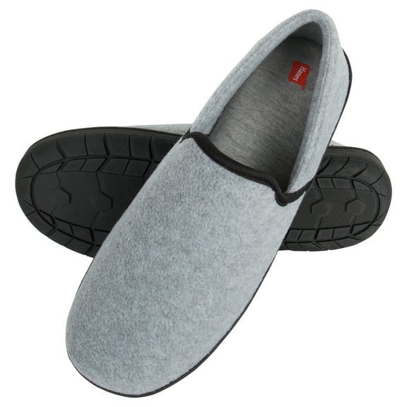 Hanes Men's Closed Back Slipper Shoe - Memory Foam with Indoor Outdoor Sole