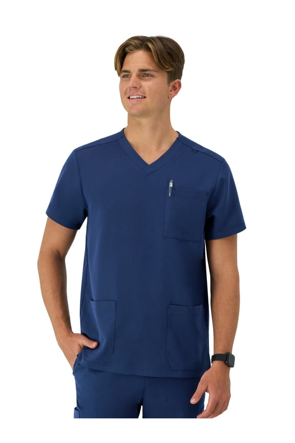 Men's Comfort Fit Short Sleeve 3 Pocket V-Neck Scrub Top, Sizes up-to 3X