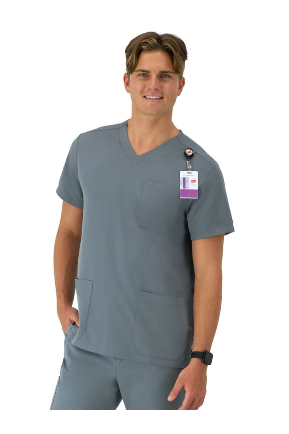 Men's Comfort Fit Short Sleeve 3 Pocket V-Neck Scrub Top, Sizes up-to 3X