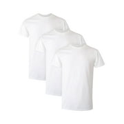 Hanes Men's Comfort Fit Ultra Soft Cotton White Crew T-Shirt Undershirts, 3 Pack