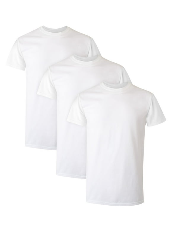 Hanes Men's Comfort Fit Ultra Soft Cotton White Crew T-Shirt Undershirts, 3 Pack
