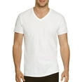 thumbnail image 1 of Hanes Men's Comfort Fit Ultra Soft Cotton White V-Neck Undershirts, 3 Pack, 1 of 4