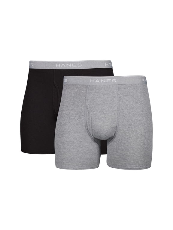 Men's Comfort Flex Boxer Brief Underwear Pack, Cotton, Moisture-Wicking, 2-Pack