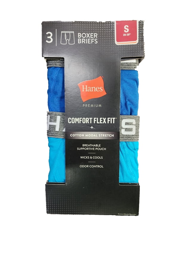 Men's Comfort Flex Fit Boxer Briefs 3pk - Assorted Solid  - (Small)