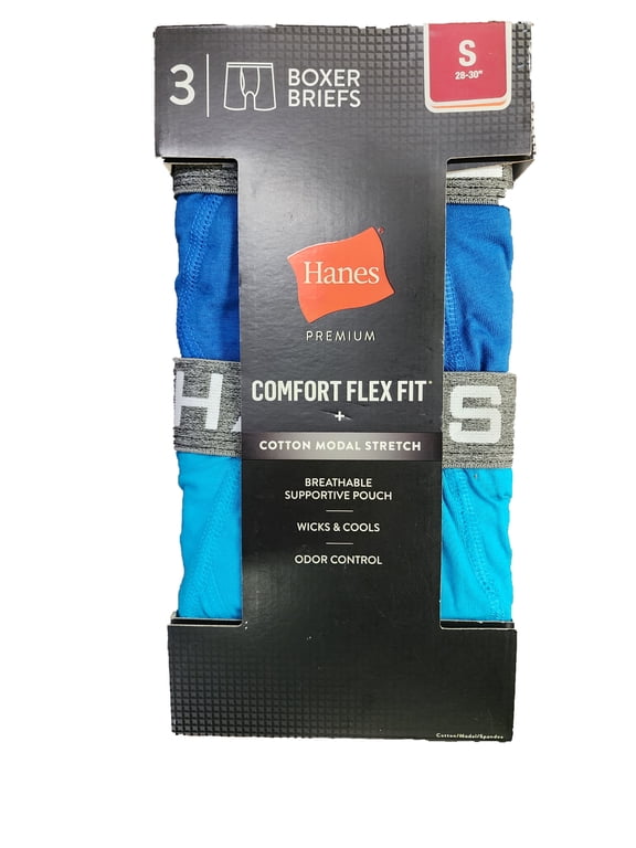 Men's Comfort Flex Fit Boxer Briefs 3pk - Assorted Solid - (Small)