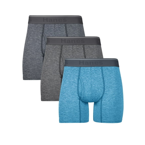 Hanes Men's Comfort Flex Fit Breathable Stretch Mesh Boxer Brief, 3 Pack, Size S-3XL