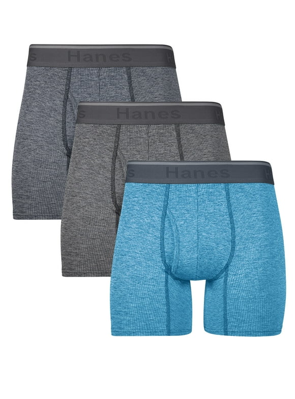 Underwear Boxer Briefs, 3-Pack, Comfort Flex Fit Boxer Briefs for Men, Stretch Mesh