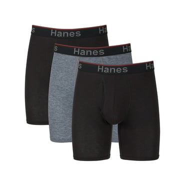 Hanes Men's Comfort Flex Fit Total Support Pouch Long Leg Boxer Briefs, 3 Pack