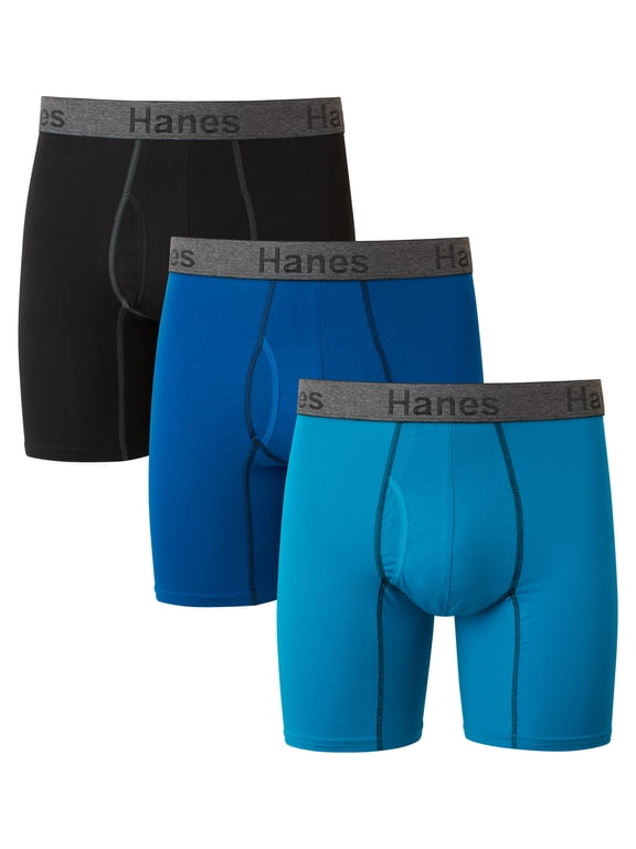 Men's Comfort Flex Fit Ultra Soft Cotton Stretch Boxer Briefs, 3 Pack