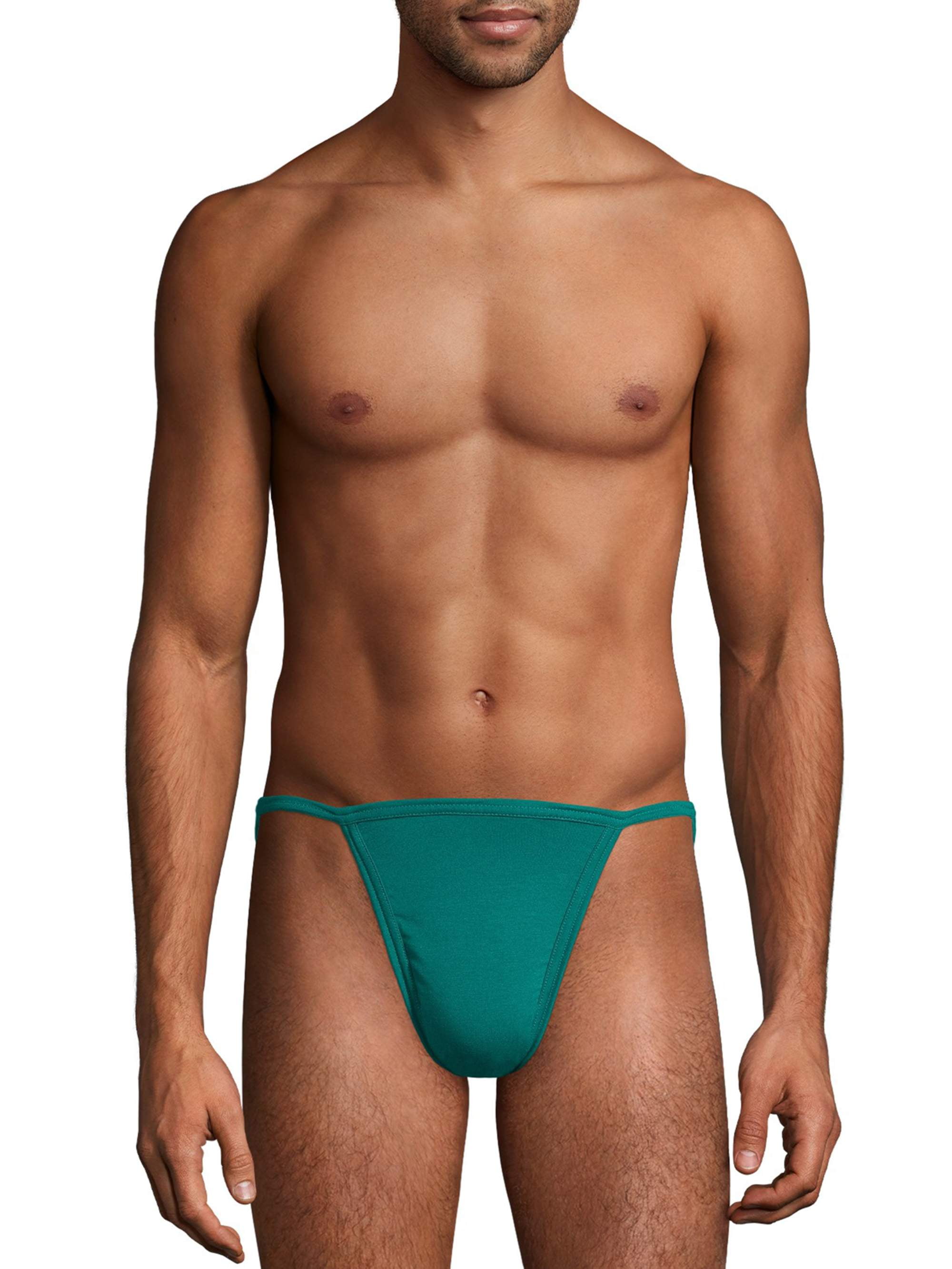 Mens Cotton String Bikini Underwear With Front Pouch, Comfortable