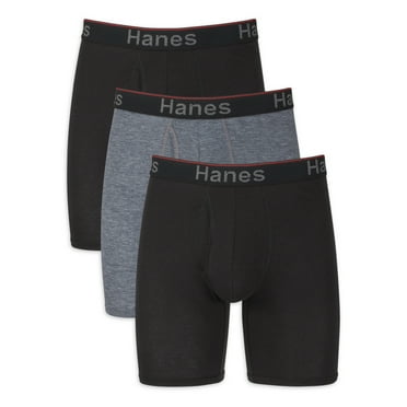 Hanes Men's Comfort Flex Fit Total Support Pouch Long Leg Boxer Briefs, 3 Pack