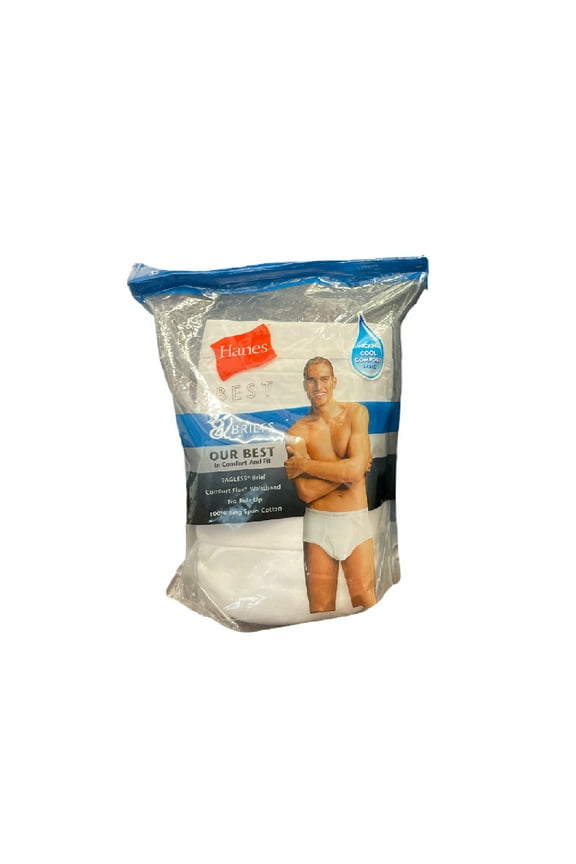 Men's Comfort Flex Waist Wicking Cool Comfort Best Briefs, 8 Pack (White, S)
