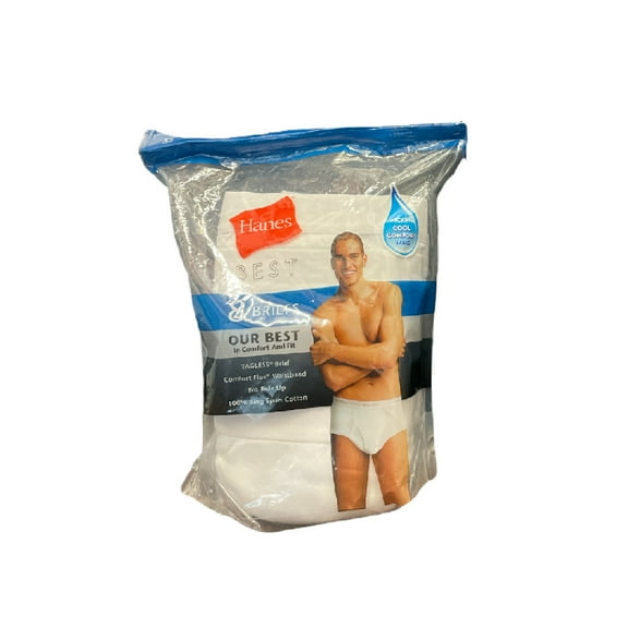 Hanes Men's Comfort Flex Waist Wicking Cool Comfort Best Briefs, 8 Pack (White, XXL)