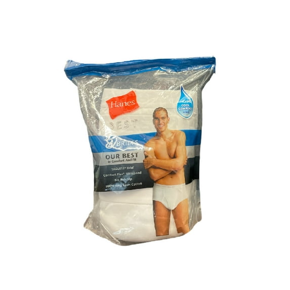 Hanes Men's Comfort Flex Waist Wicking Cool Comfort Best Briefs, 8 Pack (White, XXL)