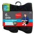 thumbnail image 1 of Hanes Men's ComfortBlend Ankle Socks 6-Pack, 1 of 5