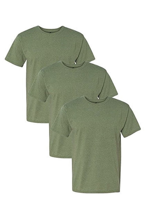 Men`s ComfortBlend EcoSmart Crewneck T-Shirt,5170,3X,Heather Green (Pack of 3) 3 Heather Green