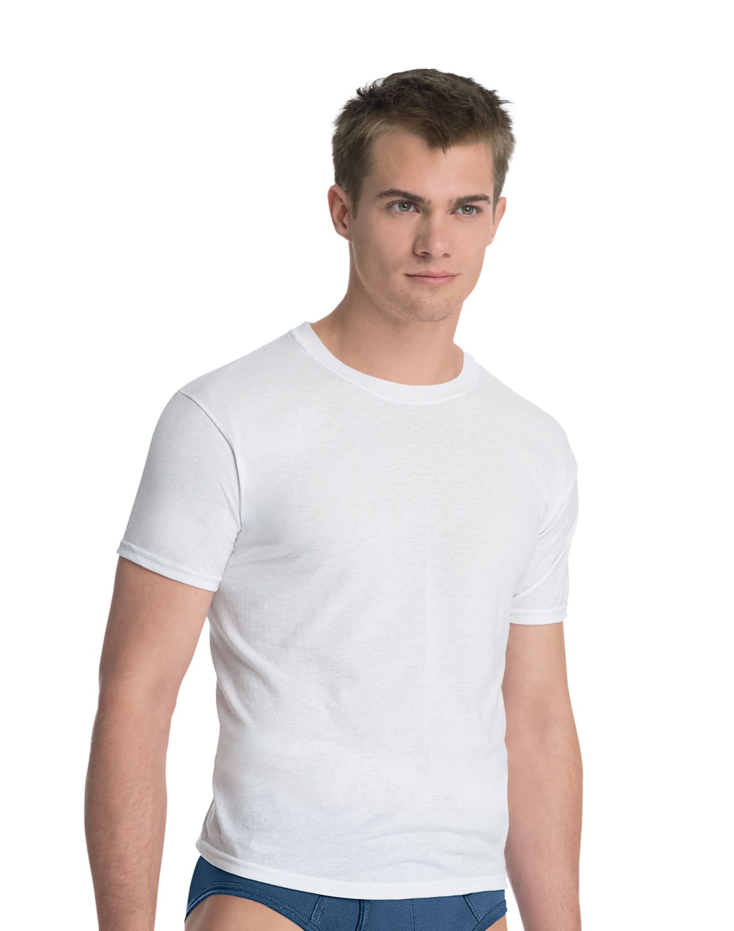Hanes Men`s ComfortBlend Slim Fit Crew Undershirt, 2XL, White - image 1 of 1