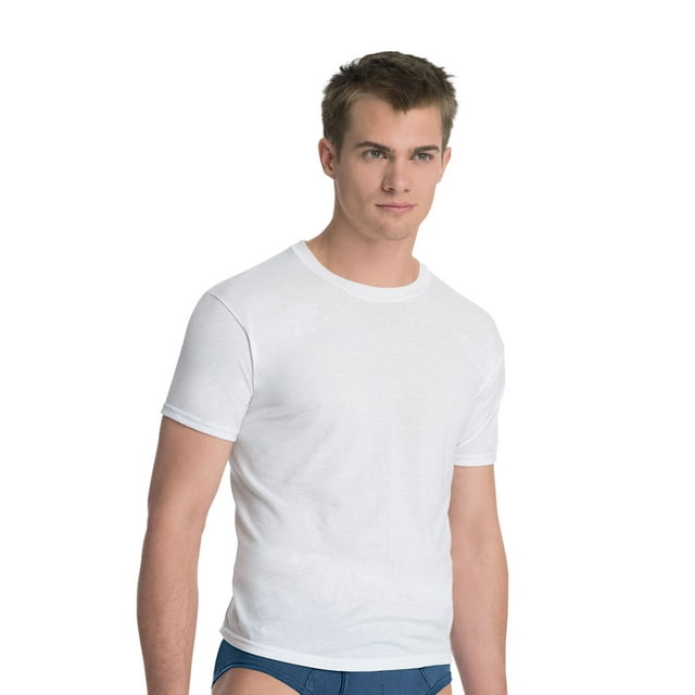 Hanes Men`s ComfortBlend Slim Fit Crew Undershirt, 2XL, White