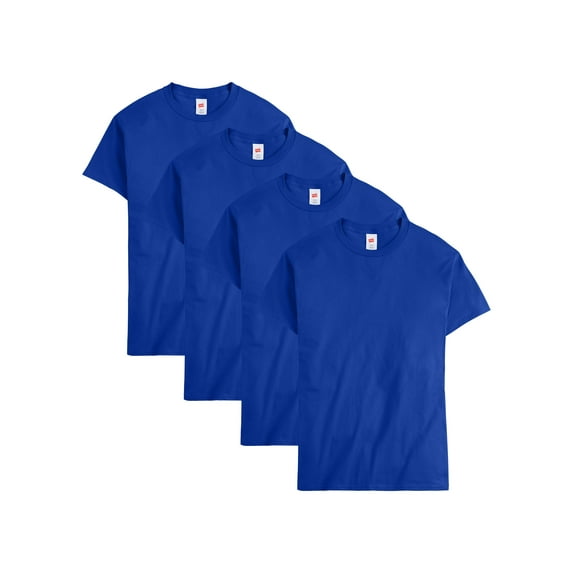 Hanes Men Crew neck T-Shirt 4-Pack ComfortSoft 100% Cotton Heavyweight Tee Plain