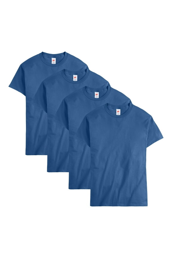 Men Crew neck T-Shirt 4-Pack ComfortSoft 100% Cotton Heavyweight Tee Plain