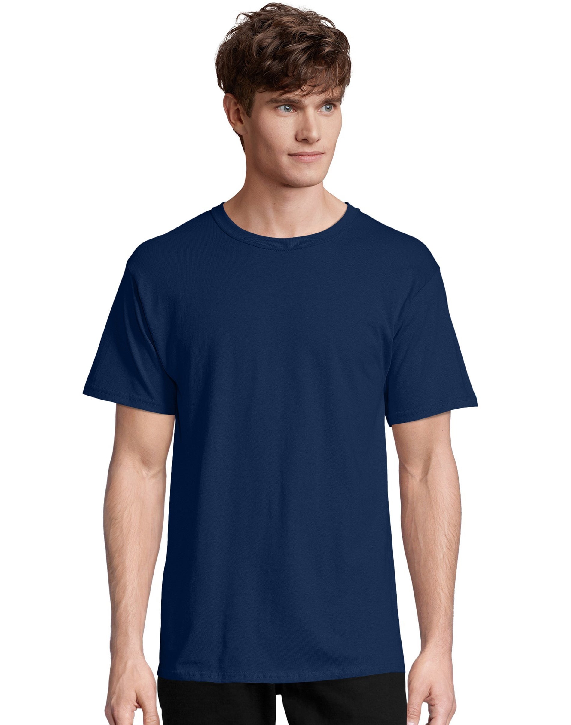 Hanes Men's ComfortSoft 100% Cotton Short Sleeve Crew Neck T-Shirt, 4 ...
