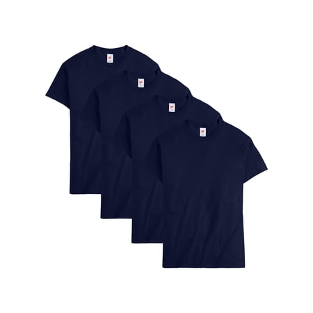 Hanes Men Crew neck T-Shirt 4-Pack ComfortSoft 100% Cotton Heavyweight Tee Plain
