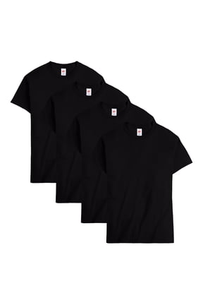 Men Crew neck T-Shirt 4-Pack ComfortSoft 100% Cotton Heavyweight Tee Plain