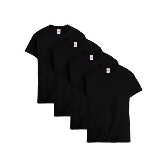 Hanes Men Crew neck T-Shirt 4-Pack ComfortSoft 100% Cotton Heavyweight Tee Plain