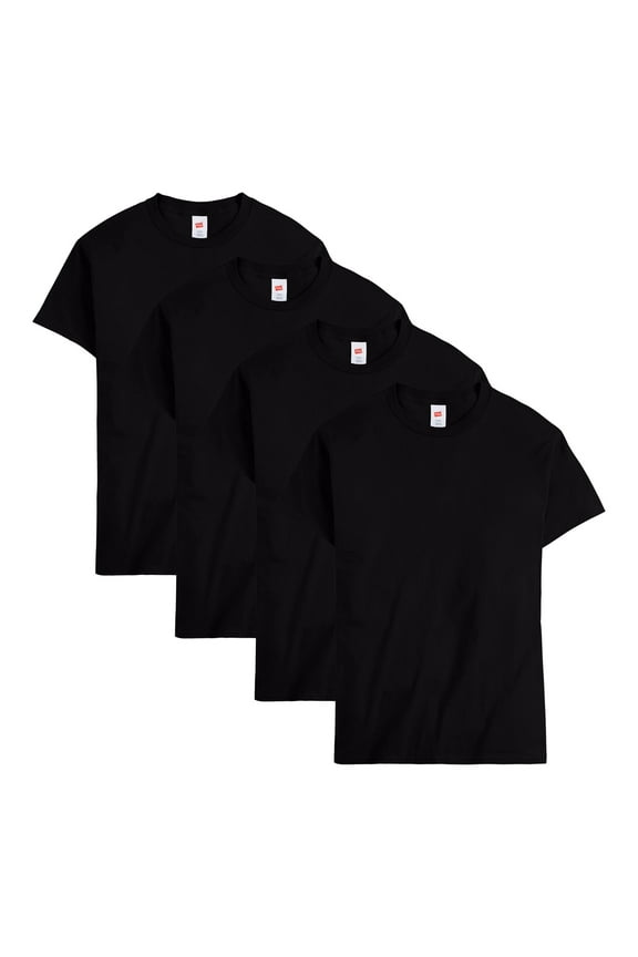 Men Crew neck T-Shirt 4-Pack ComfortSoft 100% Cotton Heavyweight Tee Plain