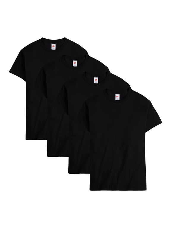 Men Crew neck T-Shirt 4-Pack ComfortSoft 100% Cotton Heavyweight Tee Plain