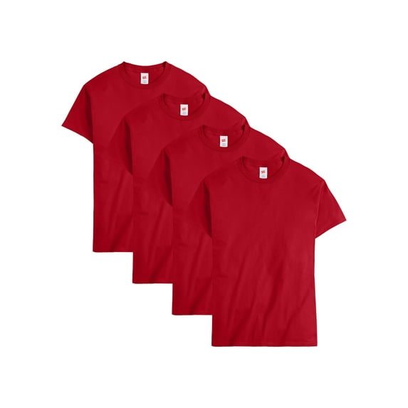 Hanes Men Crew neck T-Shirt 4-Pack ComfortSoft 100% Cotton Heavyweight Tee Plain