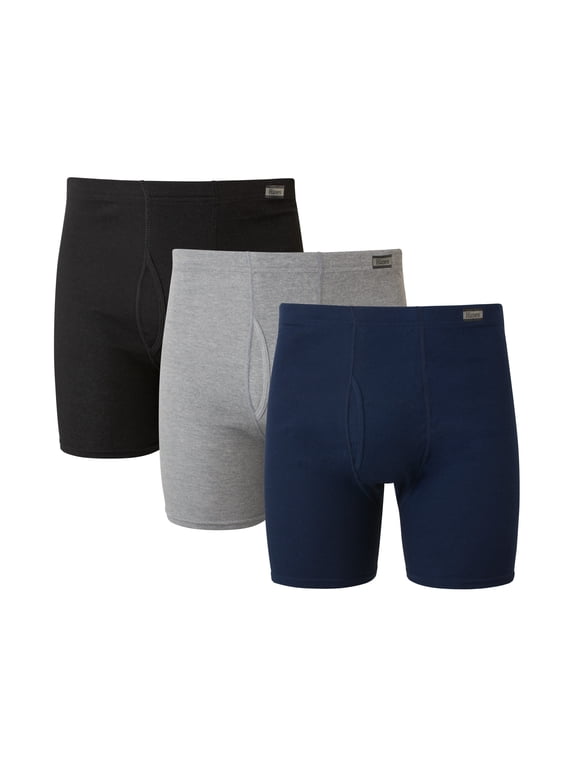 Men's ComfortSoft Boxer Brief Underwear Pack, Cotton, Moisture-Wicking, 3-Pack