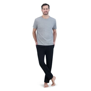 Hanes Men's ComfortSoft Jersey Short Sleeve Crew Tee and Pants Sleep Set, 2-Piece, Sizes S-2XL
