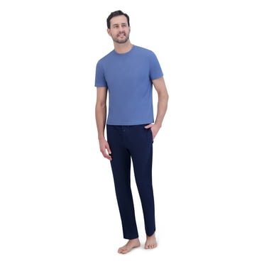 Hanes Men's ComfortSoft Jersey Short Sleeve Crew Tee and Pants Sleep Set, 2-Piece, Sizes S-2XL