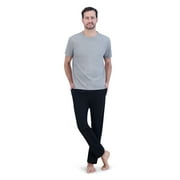 Hanes Mens ComfortSoft Jersey Short Sleeve Crew Tee and Pants Sleep Set, 2-Piece, Sizes S-2XL
