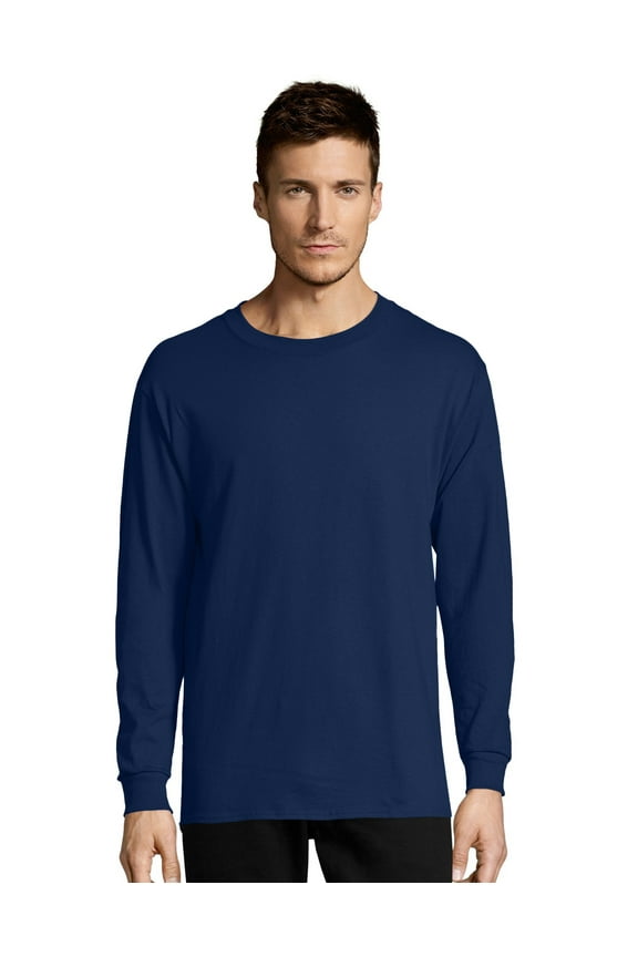 Essentials Men's Cotton Long Sleeve T-Shirt, Value 4-Pack Navy 2XL