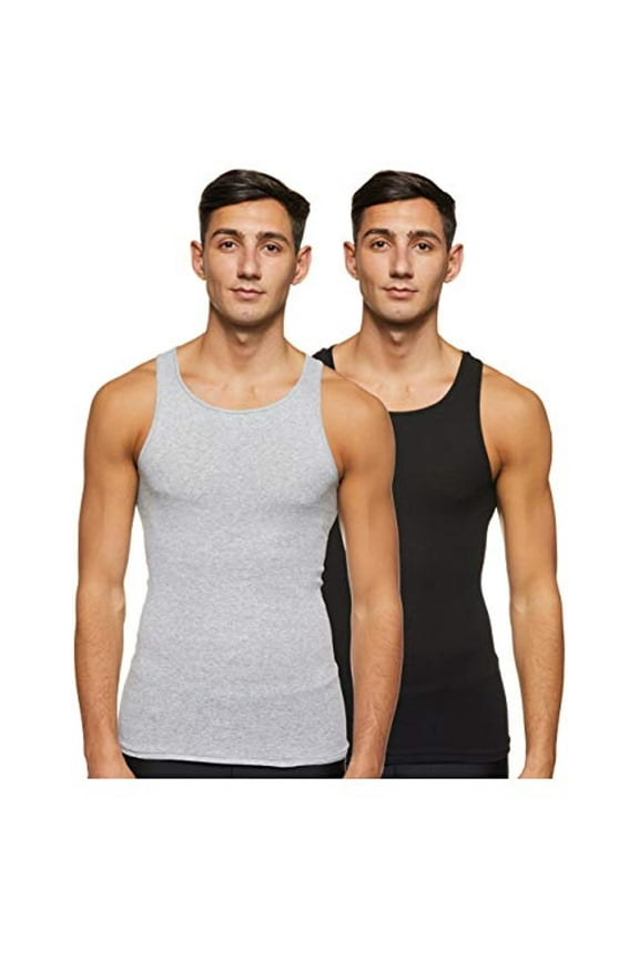 Men's ComfortSoft Moisture Wicking Tagless Tank Undershirts-Multipacks, Assorted 2-Pack, Small