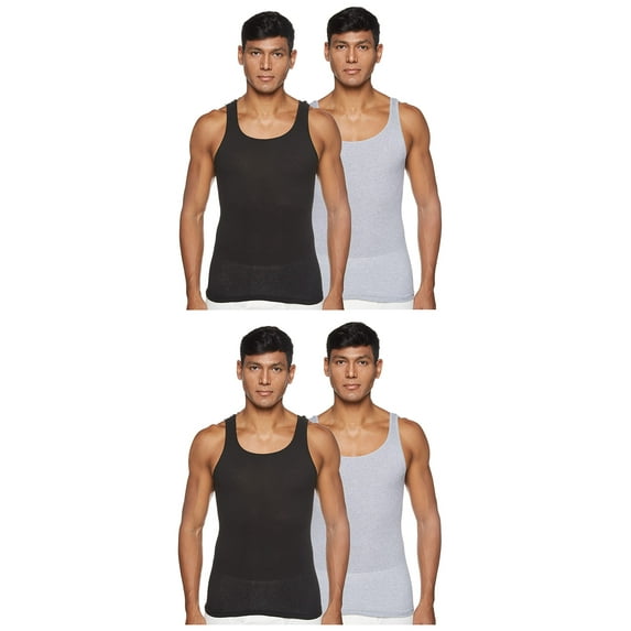 Hanes Men's ComfortSoft Moisture Wicking Tagless Tank Undershirts-Multipacks, Assorted 4-Pack, Medium