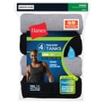 thumbnail image 1 of Hanes Men's ComfortSoft Moisture Wicking Tagless Tank Undershirts-Multipacks, Assorted 4-Pack, Large, 1 of 12