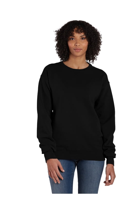 Unisex Garment Dyed Fleece Sweatshirt Black 2XL