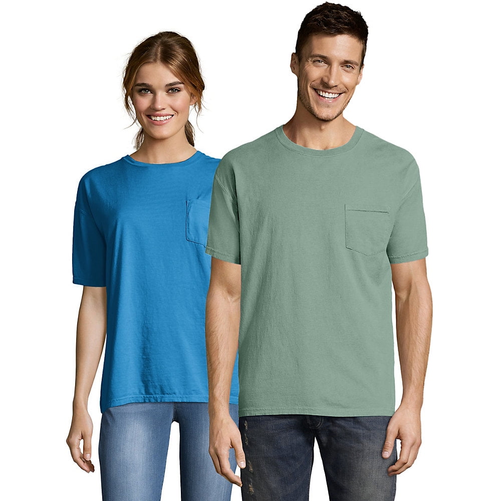 hanes comfort wash pocket tee