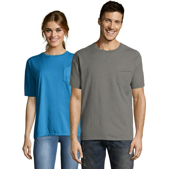 Hanes Men's ComfortWash™ Garment Dyed Short Sleeve Pocket Tee - GDH150 GRTDYE