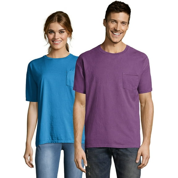Hanes Men's ComfortWashâ„¢ Garment Dyed Short Sleeve Pocket Tee - GDH150 GRTDYE