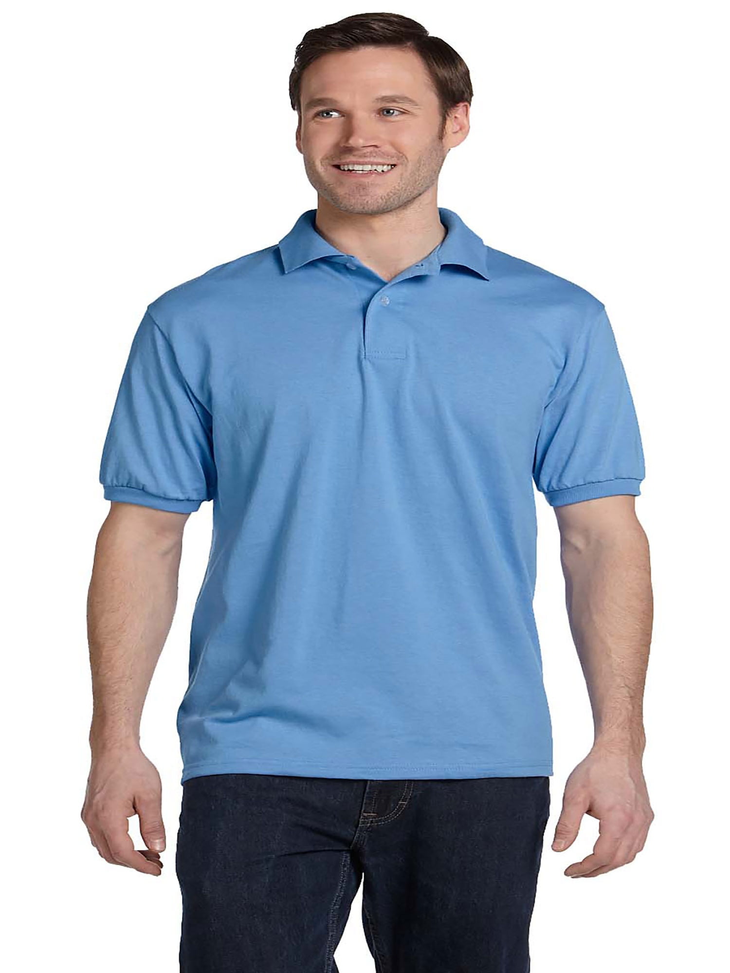 Hanes Men's Comfortblend Ribbed Knit Cuffs Collar Polo Shirt