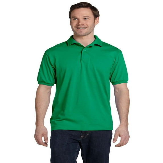 Hanes Men's Comfortblend Ribbed Knit Cuffs Collar Polo Shirt, Style 054X