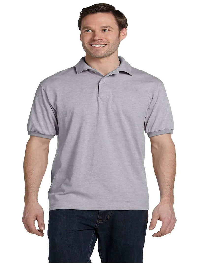 Hanes Men's Comfortblend Ribbed Knit Cuffs Collar Polo Shirt