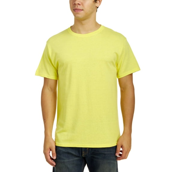 Hanes Men's Comfortblend Short Sleeve 50/50 Crewneck T-Shirt, Yellow, Large
