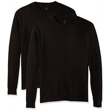 Hanes Men's Comfortsoft Long-Sleeve T-Shirt Pack of 2, Black,Large
