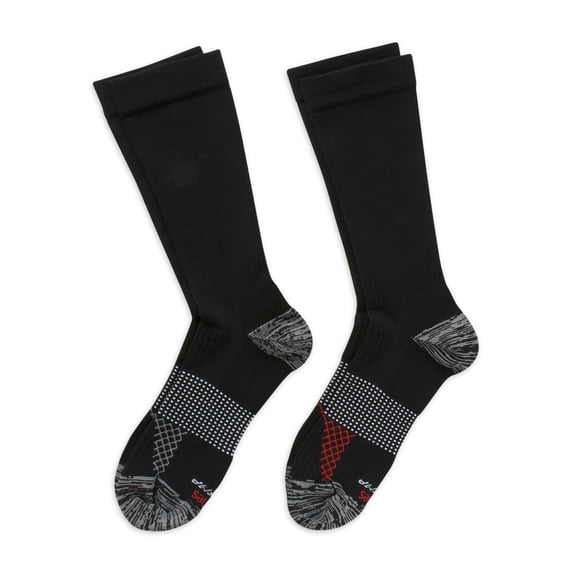 Hanes Men's Compression Crew Socks, 2-Pack, Sizes 6-12